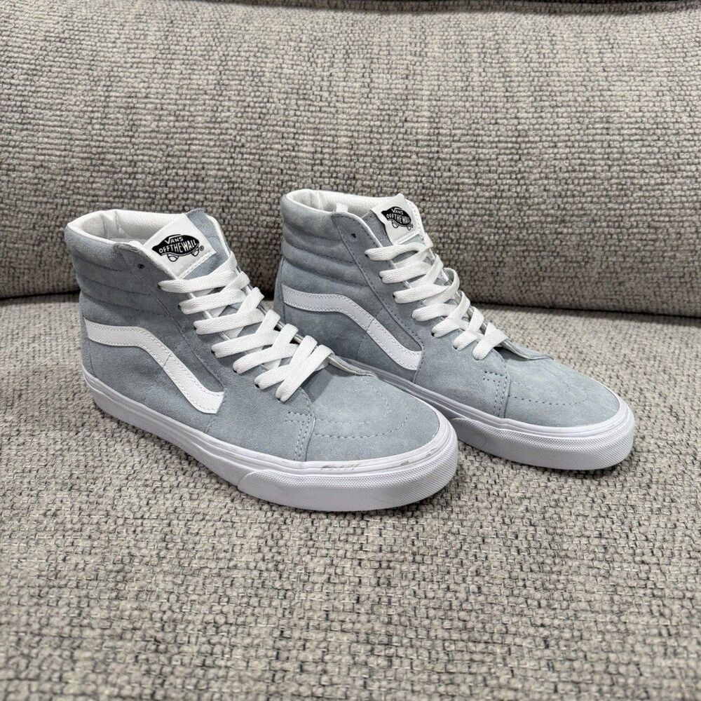VANS Sk8-Hi Blue Gray/White Suede High Top Sneakers 6.5 Mens / 8 Womens